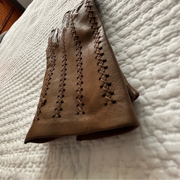 Italian Tan Leather Driving Gloves Women’s Small Vintage - Picture 3 of 4